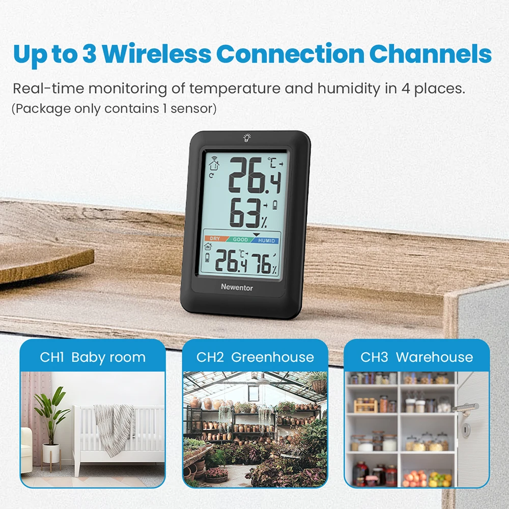 LCD termometro digitale temperatura umidità casa Indoor Outdoor igrometro termometro stazione meteorologica con orologio