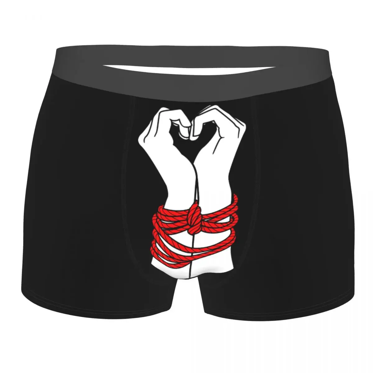 BDSM Love Bondage Heart Underpants Homme Panties Male Underwear Print Couple Sexy Set Calecon