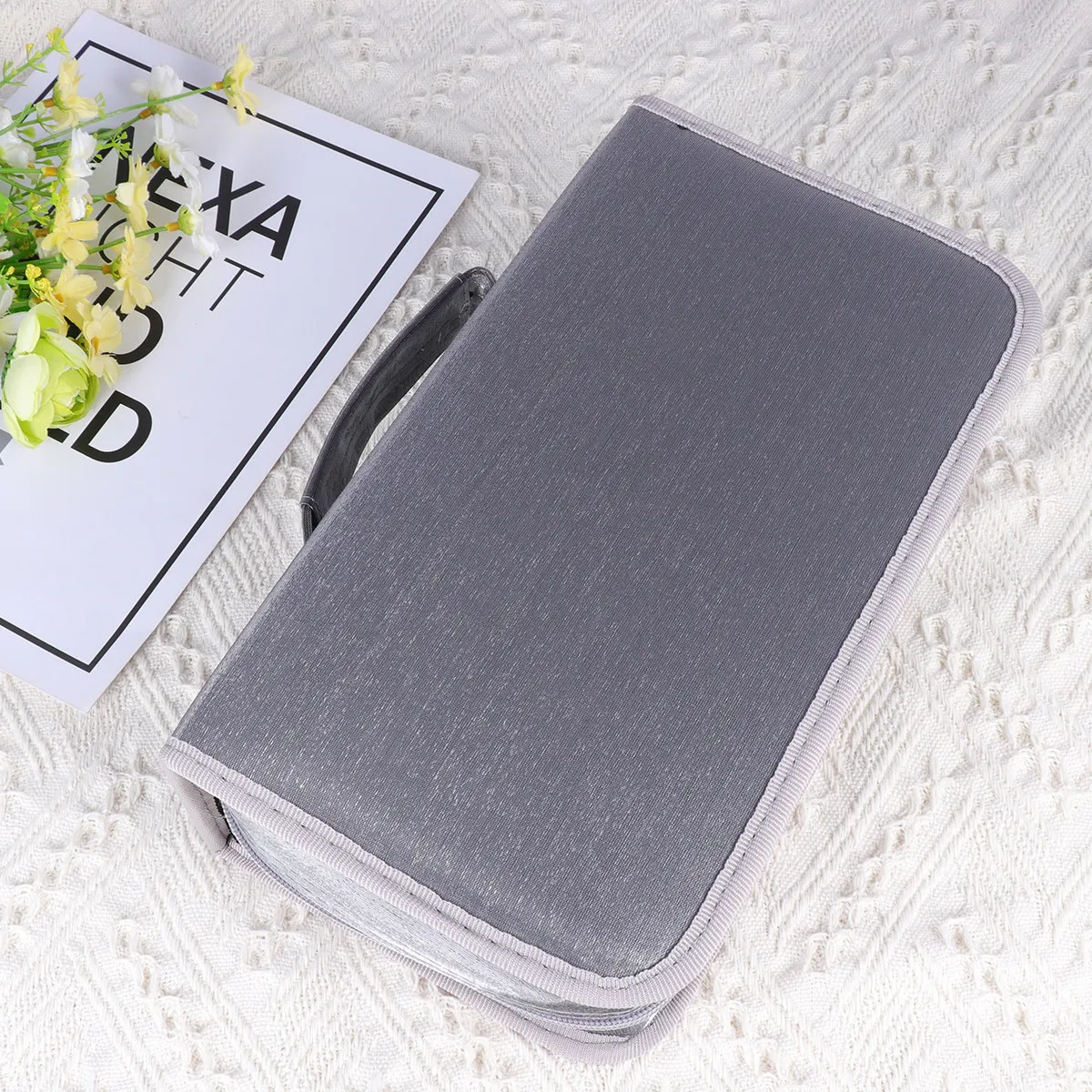 128Pieces Cd Dvd Storage Bag Large Capacity Organizer Zipper Closure Moistproof Wear Resistant for Home Car Travel Cd Bag