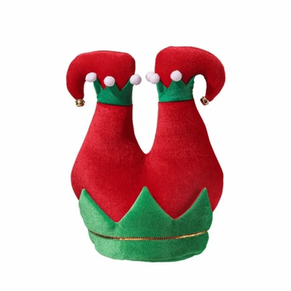 Disfraces de elfos navideños ‌ Gorro de Navidad para Cosplay, Pantalones de Santa, Sombreros, Decoración Navideña, Gorro de Payaso a Rayas, Accesorios Festivos para Fiestas