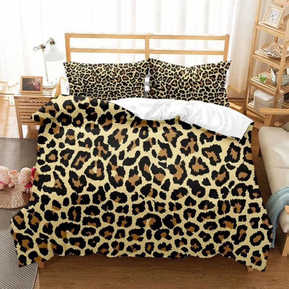 

Leopard Print Bedding Set For Women Men Teens African Animal Cheetah Bed Linen Single Double Queen King Full Twin Duvet Cover