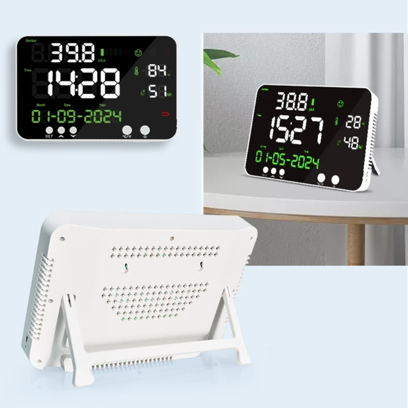 Digital Air Quality Meter With Color back light Display Temperature & Humidity Readings Simple Use for Indoor Environment