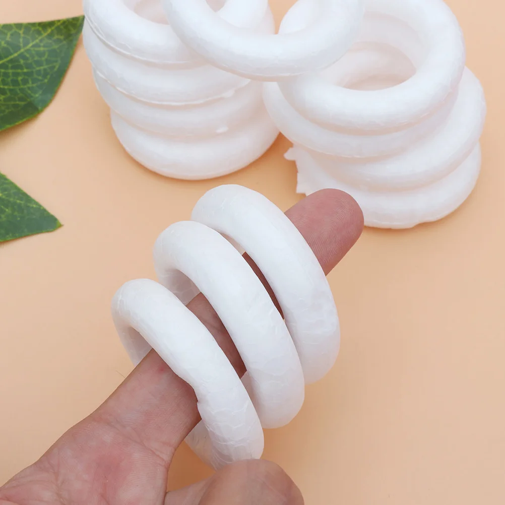 24 Pcs Foam Donut Accessories Wreath Craft Circle Ring DIY Round Front Door Christmas Garland Mini Frames Making Small