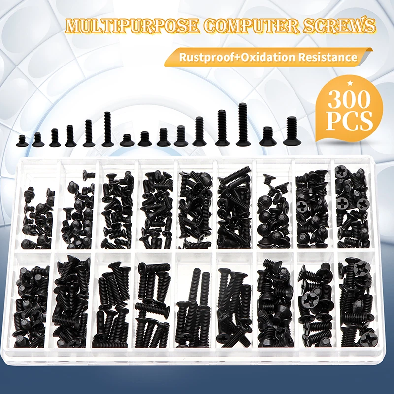 300/360Pcs винты для ноутбука M2 M2.5 M3 KM Screw Flat Head Phillips Screws Laptop Notebook Screws Set Kit For Computer Glasses