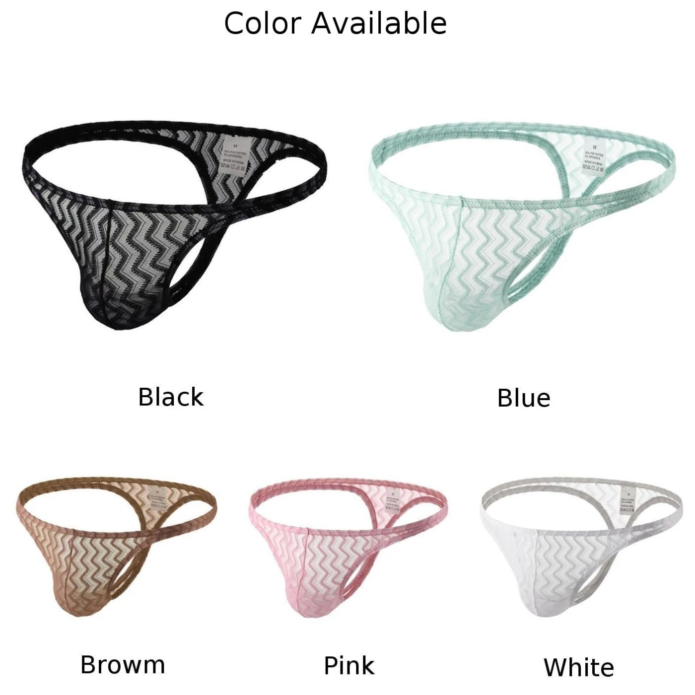 Mens Low Waist Underwear Soft Pouch T-Back Panties Elastic   Sheer Brief Ultra Thin Thong G-String Knickers Sissy Erotic Lingeri