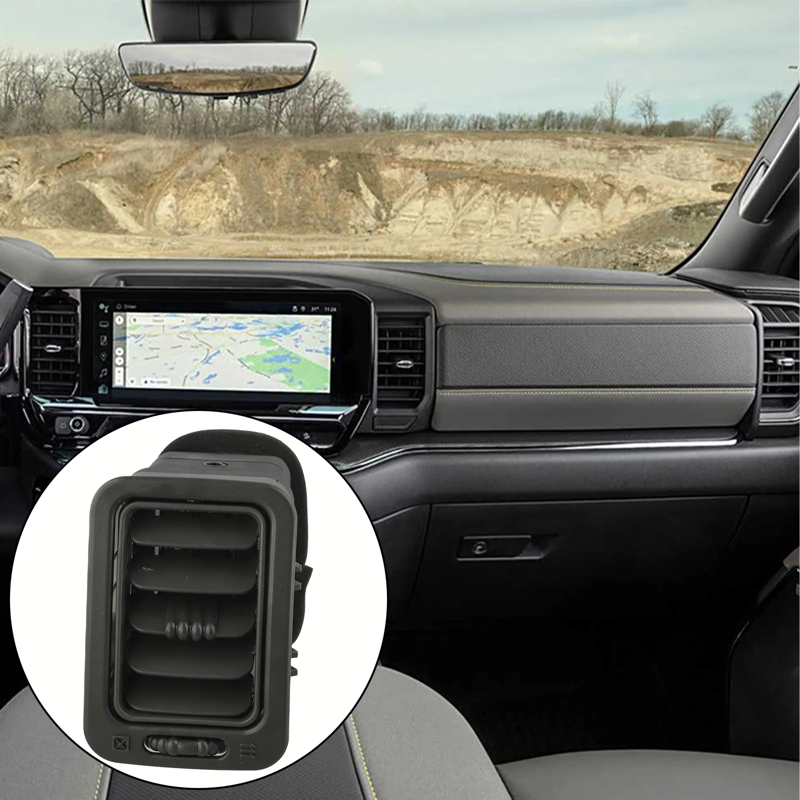 A/C Dashboard Vent Direct Replacement on the Right in Dark Gray Fit for Silverado For SIERRA Models from Year 00 to Year 06