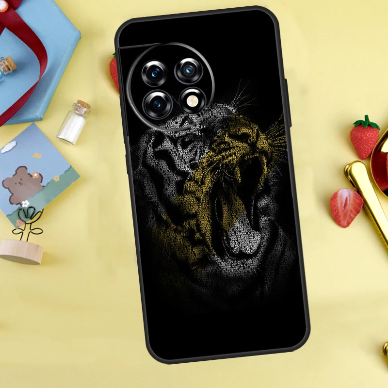 حافظة فنية على شكل نمر حيواني لهاتف OnePlus 13T 13R 12 12R 15 13 11 10 10T 8T Nord 5 CE 2 3 4 Lite Nord N20 N30