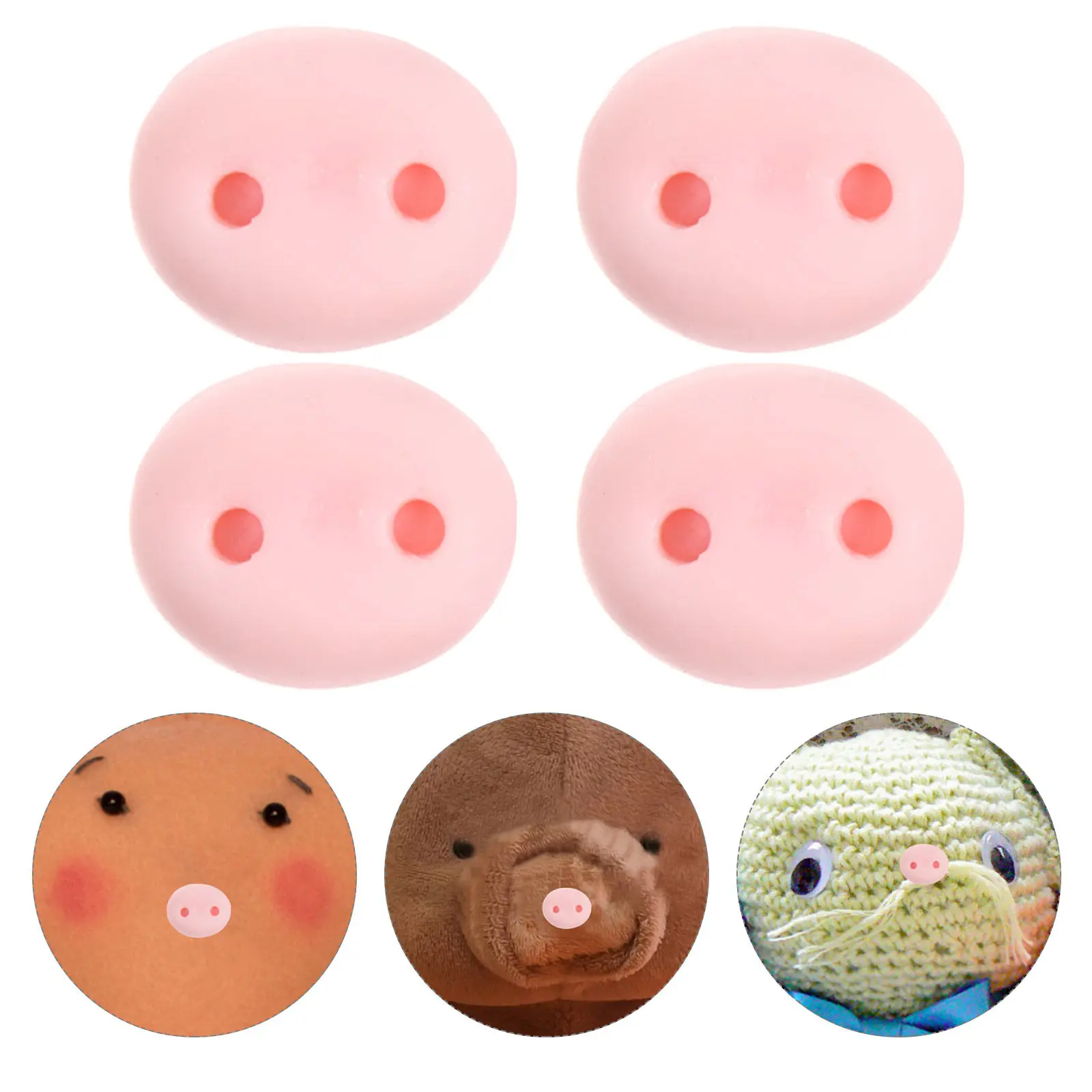 

100 шт. полимерных носиков-свинок для вязаных крючком мягких игрушек, аксессуары для рукоделия, безопасные носики для шитья животных