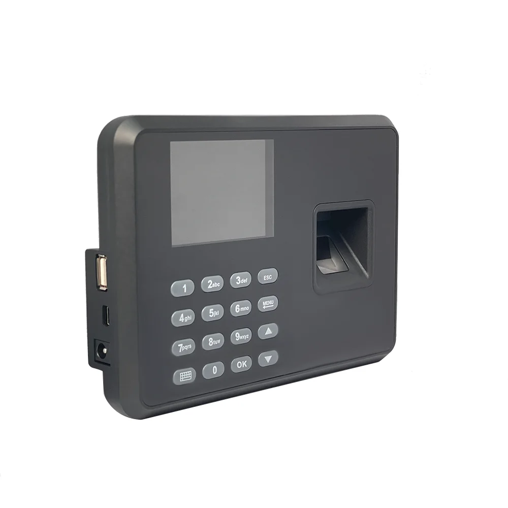 2,4 дюймовый TFT-экран с бесплатным вождением, биометрическая машина для отпечатков пальцев, времени посещаемости, часовой регистратор, устройство распознавания работников, записывающее устройство