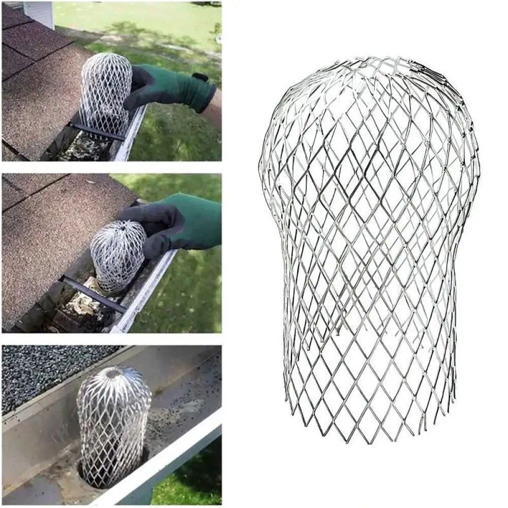Roof Gutter Leaf Guard Mesh Filter Downspout Strainer Metal Protection Screen For Effective Rain Pipe Drain Care
