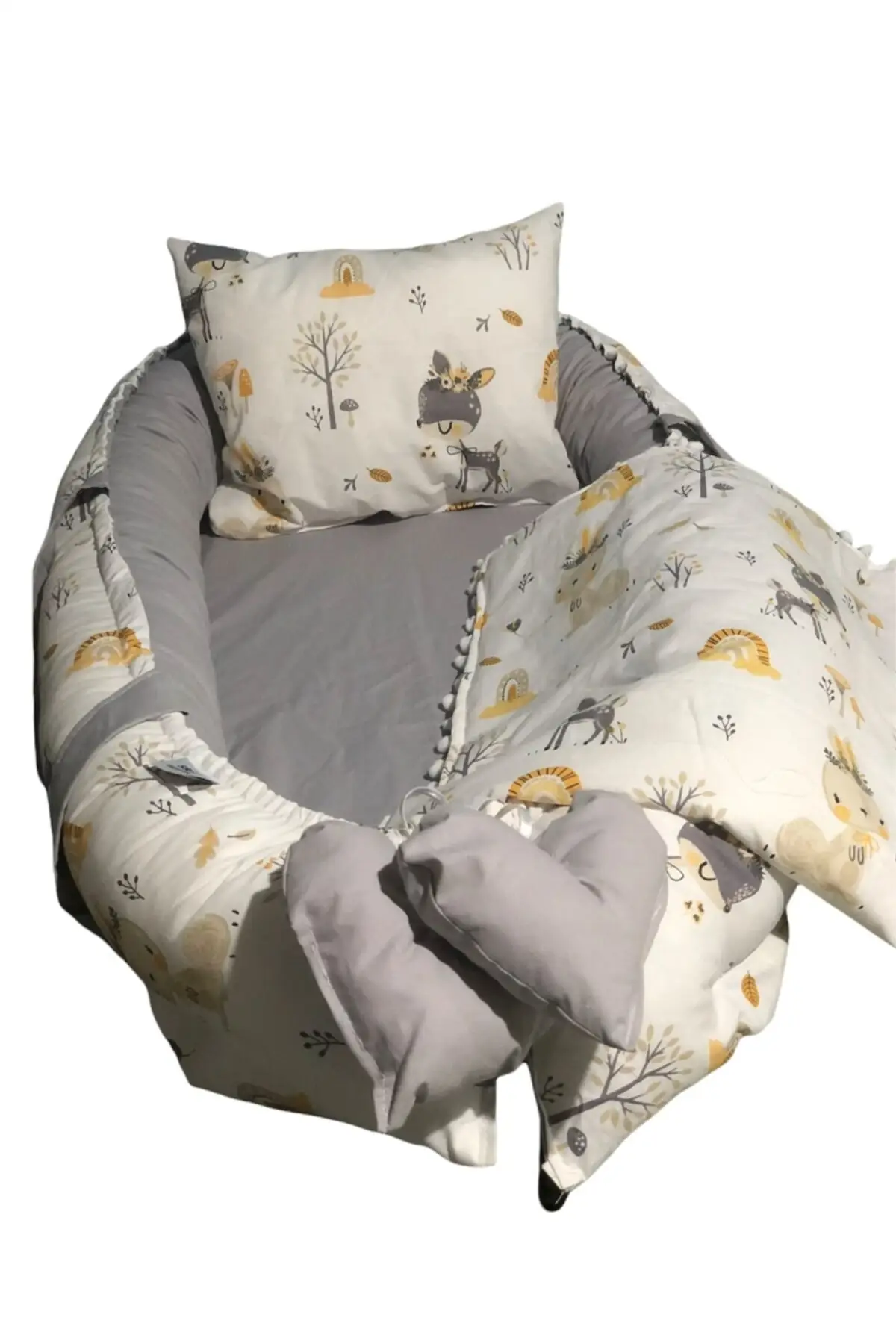 

High Quality Patterned Cotton Motherside Baby Nest And Blanket Set Antibacterial Healthy