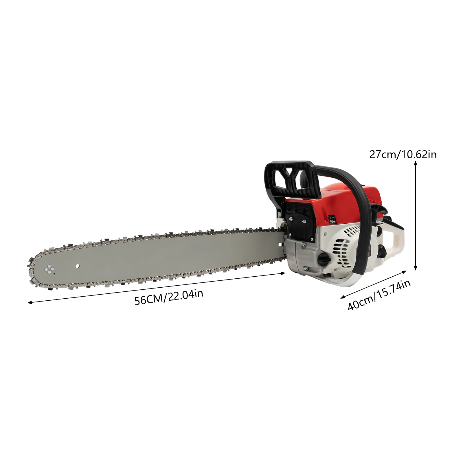 Piła łańcuchowa z pojedynczym cylindrem, chłodzona powietrzem, zasilana 2-strogowa, benzynowa piła łańcuchowa 52CC Piła łańcuchowa do cięcia drewna Piła gazowa Zestaw pił łańcuchowych