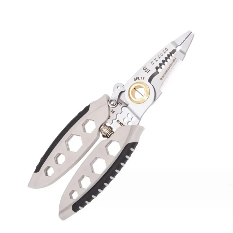 7in Multifunctional Wire Stripper Pliers Electrician Special Tools for Wire Cutting Pulling Pressing Winding Screwing