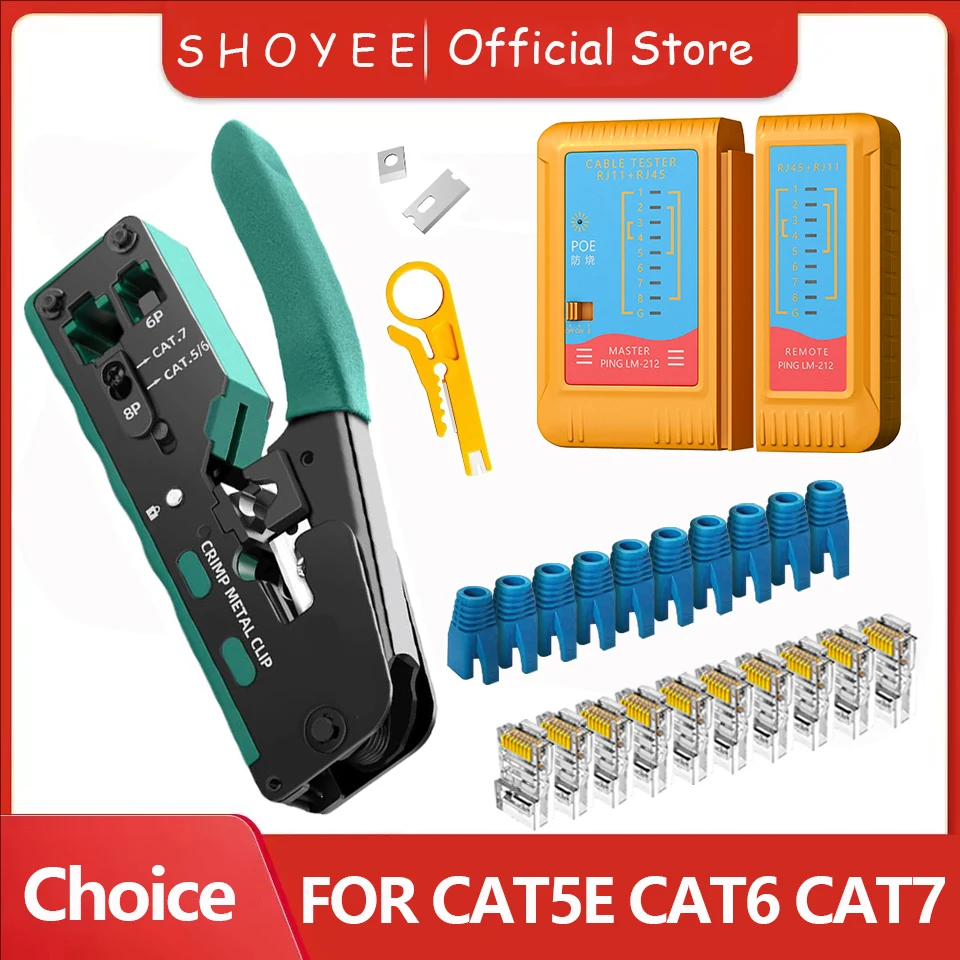 ใหม่ Rj45 Rj12 Rj11 ผ่าน CRIMP Plier Cat7 Cat6 Cat6A Cat5 Cat5e Stripping CRIMPING TOOL 8 P/6 P Ethernet