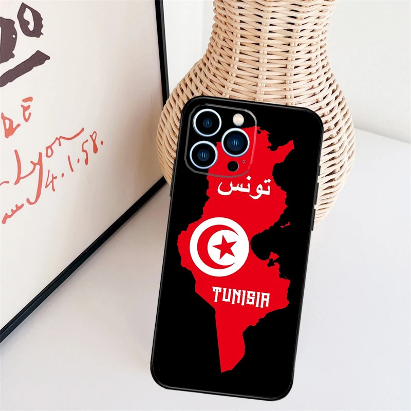 Tunisian Passport Flag Funda For iPhone 16 15 Pro 14 Pro Max Plus 11 13 12 Mini X XS XR Phone Case