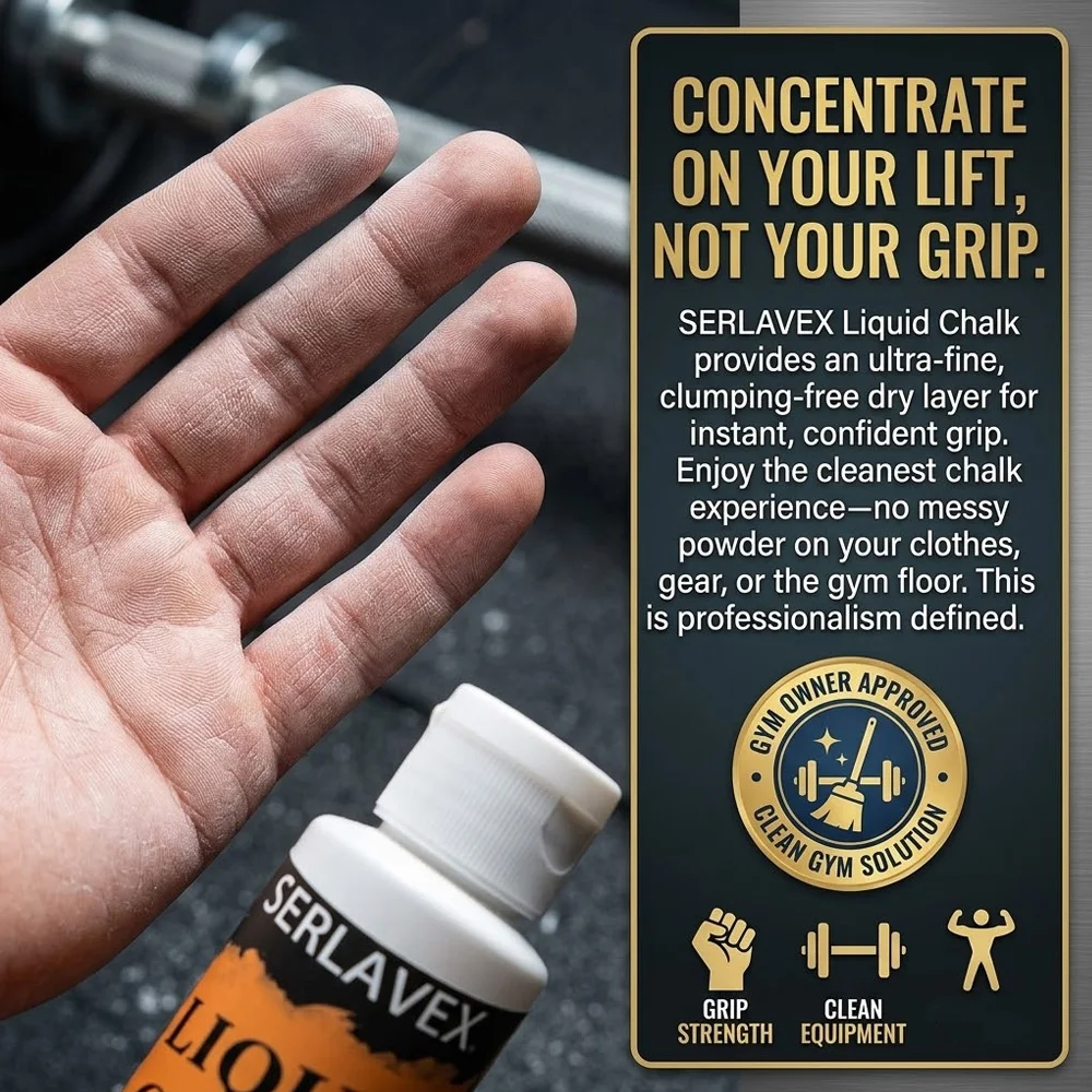 SERLAVEXA Liquid Chalk 100ml/50ml/30ml Professional Anti-Slip Magnesium Powder for Weightlifting Gym Basketball Climbing
