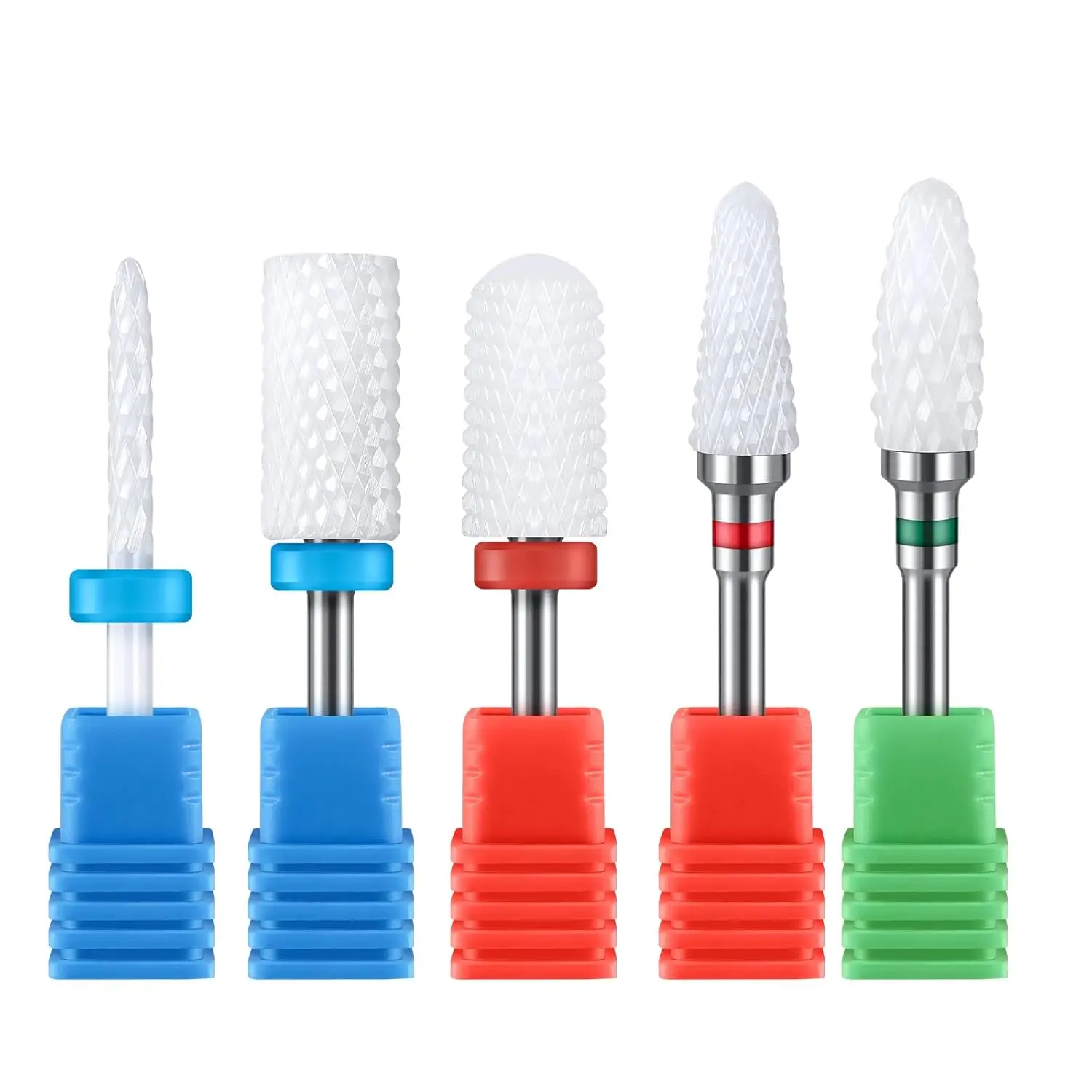 

5Pcs Ceramic Nail Drill Bits Set, 3/32" (2.35mm) for Acrylic Gel Manicure Pedicure Cuticle Polishing