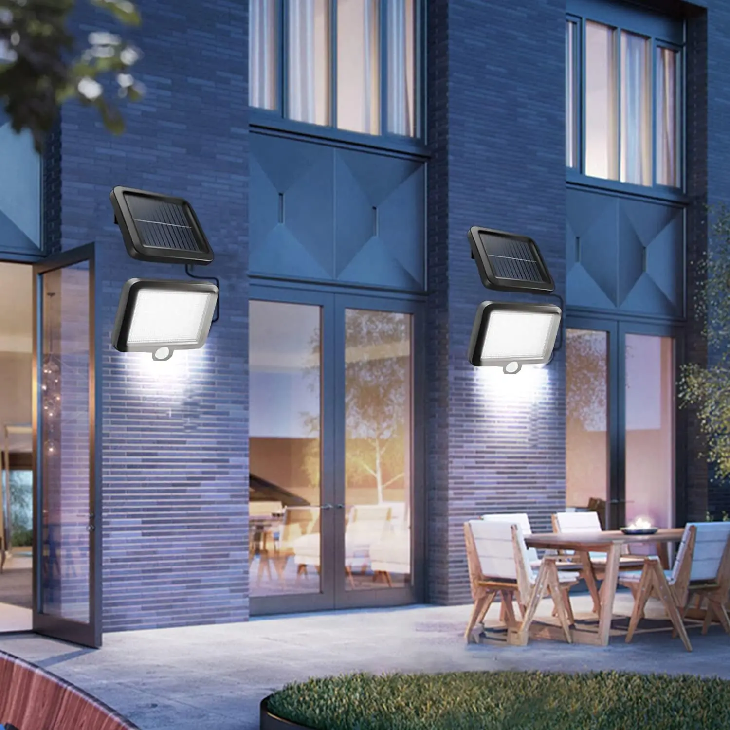 ضوء الحظيرة الشمسية في الهواء الطلق مقاوم للماء 56 LED ضوء الفيضانات الأمنية الشمسية مع مستشعر الحركة IP65، 120 ° زاوية، للفناء، الحديقة، يا #2