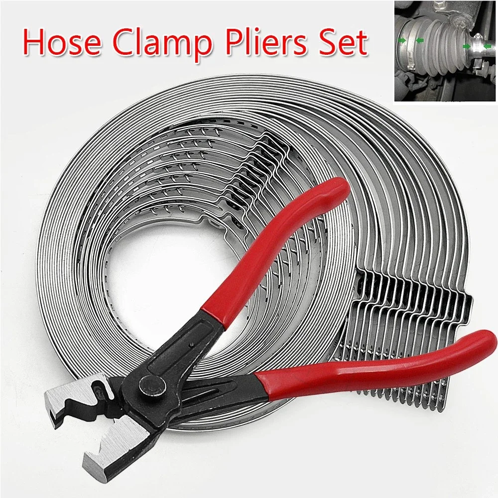 

1Set Clicr-R Hose Clip Plier Car Repair Tool Universal CV Boot Clips Kit Stainless Steel Adjustable Accessories on Most Vehicles