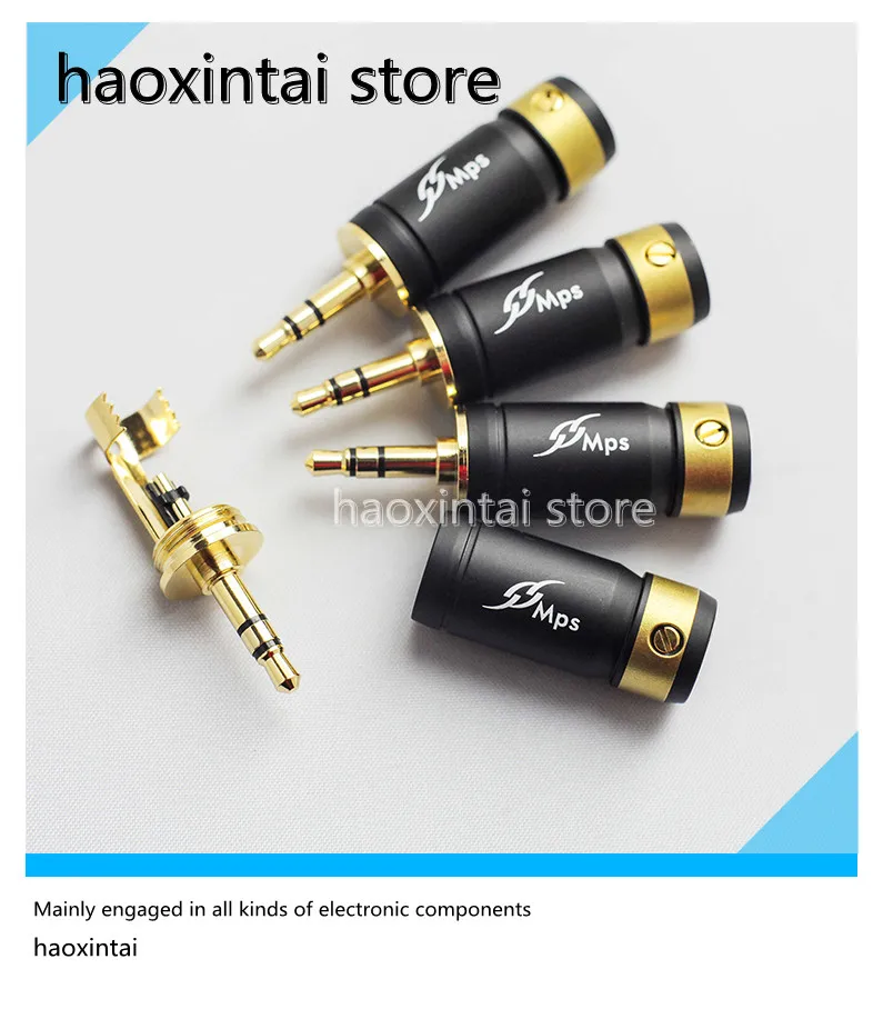 1PCS  Original Taiwan MPS Eagle-4G gold 4mm headphone plug hifi fever audio pair recording cable plug