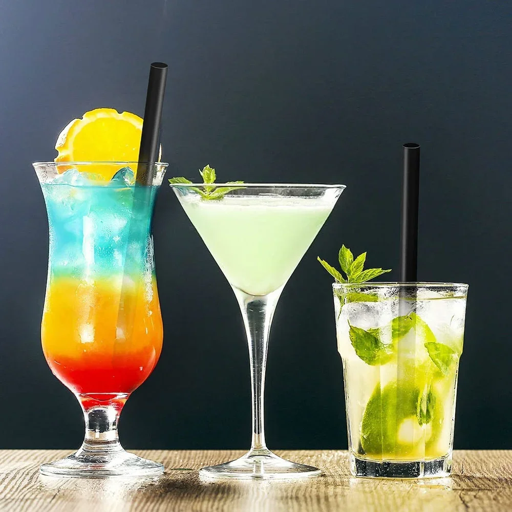 100Pcs Wide Large Disposable Straws Colorful Plastic Drinking Straws Wedding Party Birthday Milktea Juice Straw Bar Accessories