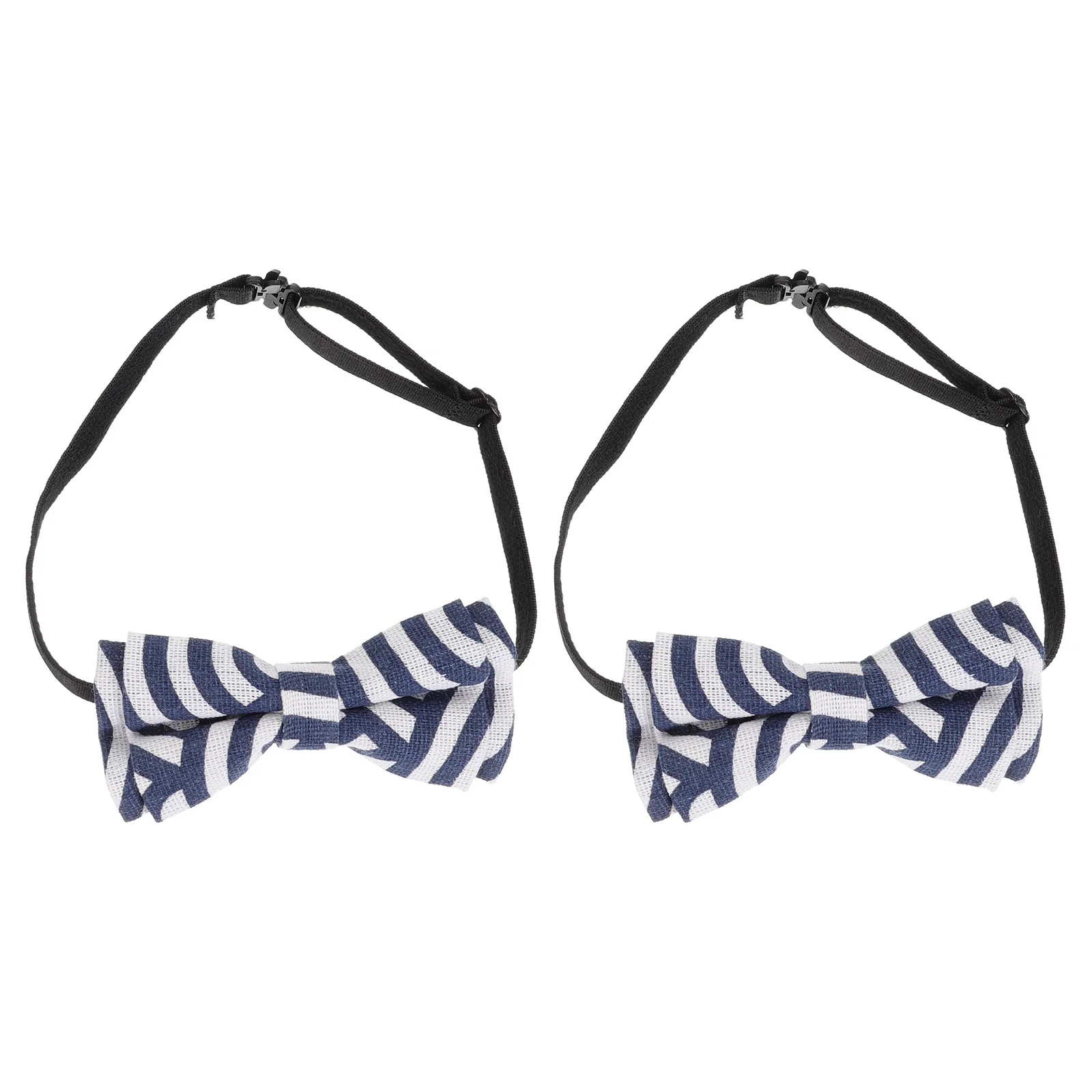 2 Stuks Blauw En Wit Gestreepte Kids Bowtie Verstelbare Pre-Gebonden Nekband Voor Kinderen Jurk Past Shirts Party bruiloft School Event