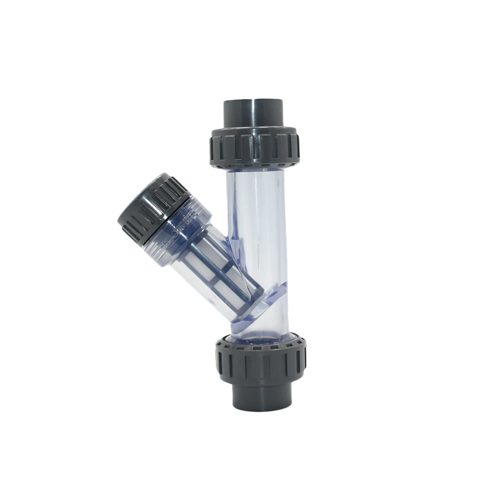 20/25/32/40/50/63mm Farm Garden Water Filter Screen Irrigation System Filter Transparent Plastic Tube Quick Coupler