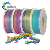 KINGROON Matte Rainbow PLA Filament Silk Rainbow PLA For 3D Printer For Drawing 1kg 1.75mm Printing Materials Special Color