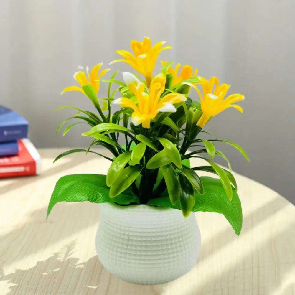 

Faux Potted Plants Orchid Flower Decor Elegant Orchid Flower Head Centerpiece for Home Office Decor Artificial Potted for Indoor