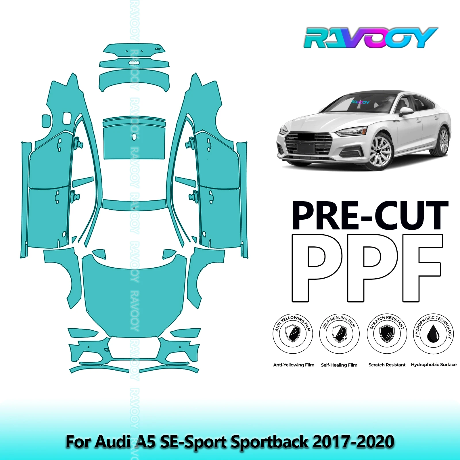 

Full Vehicle Clear Bra Precut PPF Paint Protection Film For Audi A5 SE-Sport Sportback 2017-2020