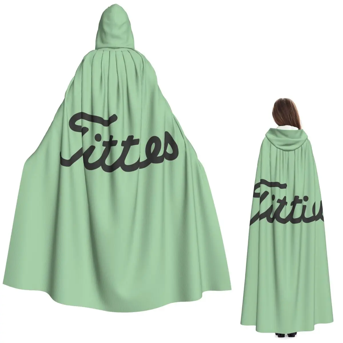 

Titties Golf Ball Long Hooded Cloak Witch Medieval Costume Cosplay Cape HalloweenParty Adult Unisex