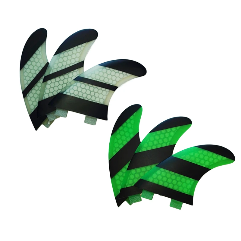 

Surfboartd Fins M Tri Fins Fiberglass Surf Fins Honeycomb Surfing Fins Stripe Double Tabs G5 High Performance Core Thruster Fins