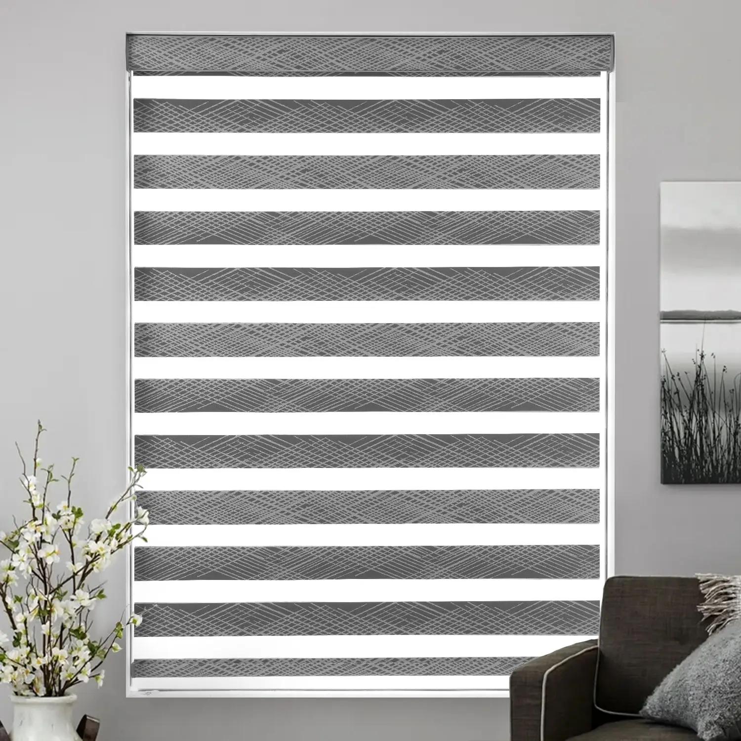 Home Decoration Motorized Window Blinds Remote Tuya Control Blackout Zebra Blinds for Indoor
