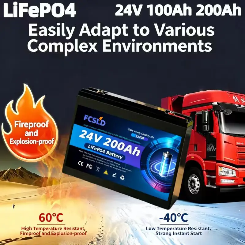 

Premium 24V 200Ah Lithium Iron Phosphate Battery, Long Cycle LiFePO4, Perfect for Outdoor Camping Family Emergency Power