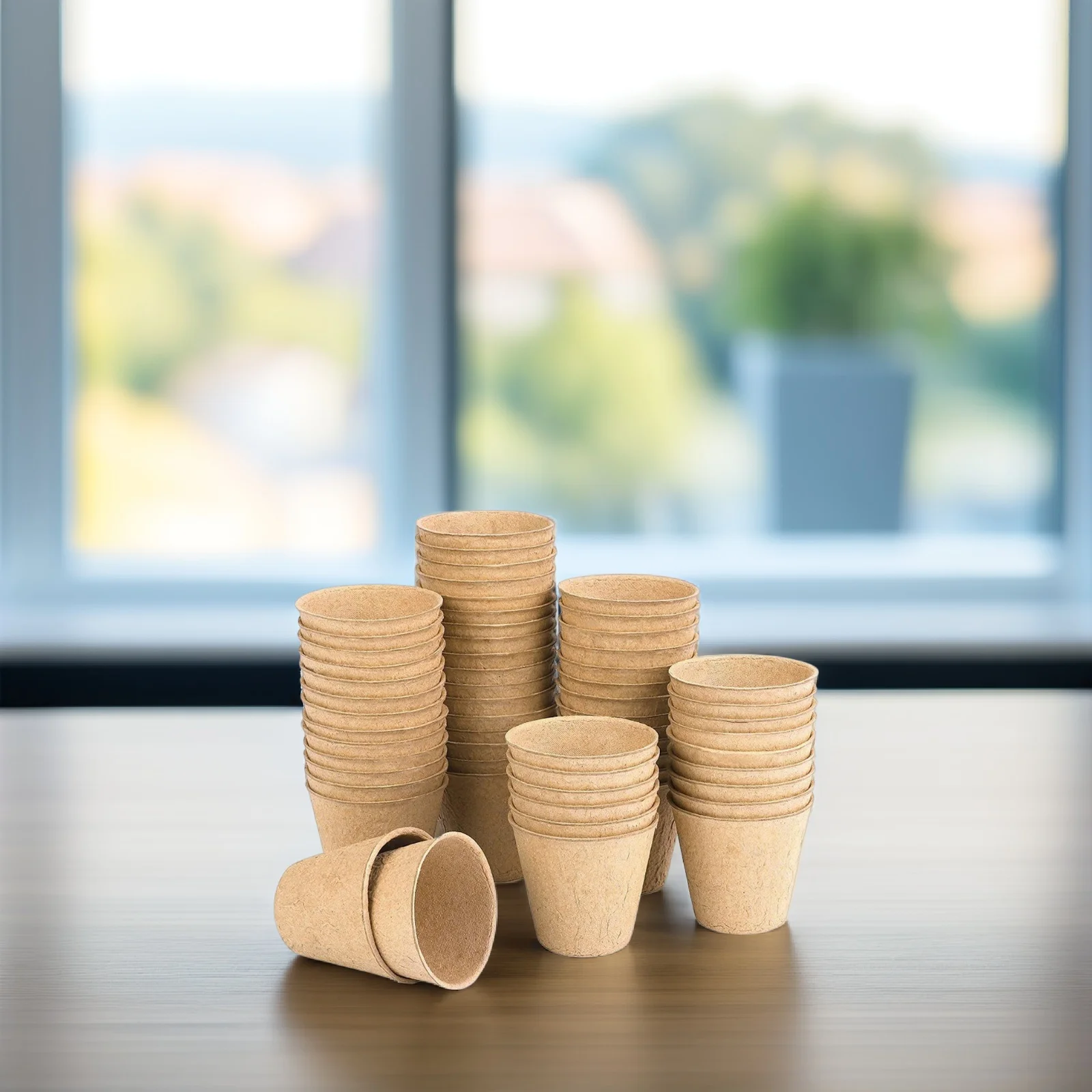 

1 set Biodegradable Pulp Planter Pots 6x6cm Germination Cups Nursery Starter Greenhouse Grow Supplies Planting Flowers