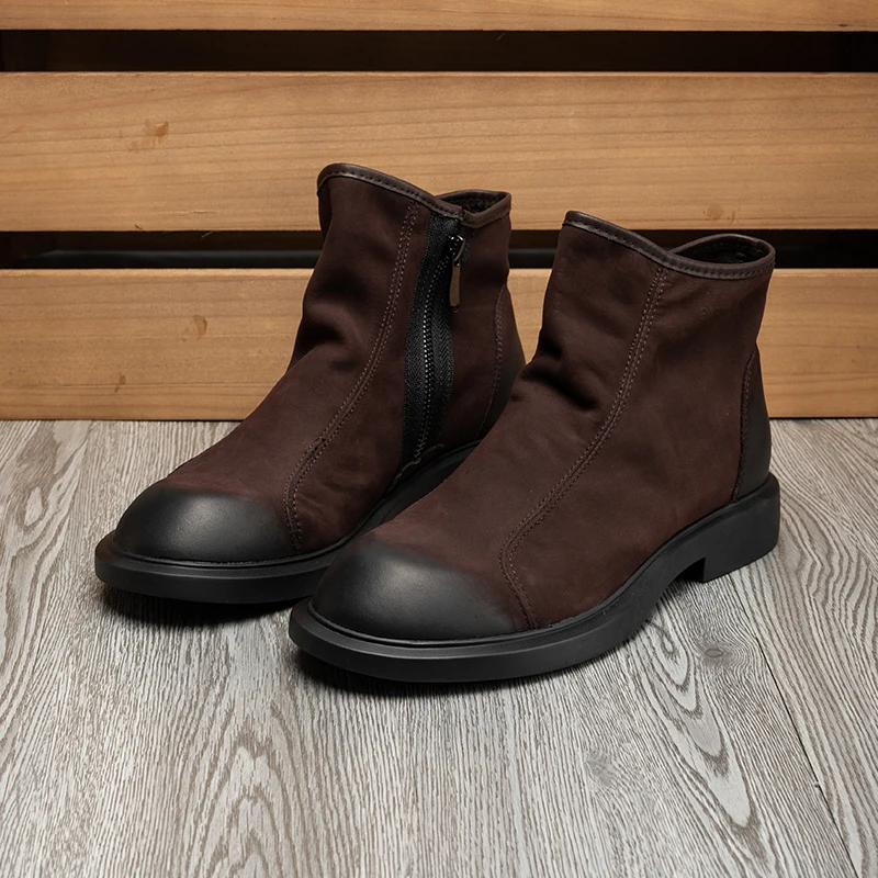 Botas clásicas de cuero para hombre, zapatos informales, 210958