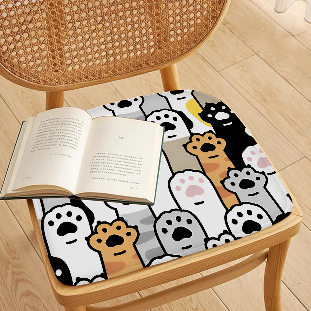 Cartoon Cute Cats Background  Art Chair Cushion Soft Office Car Seat Comfort Breathable 45x45cm Sofa Decor Tatami