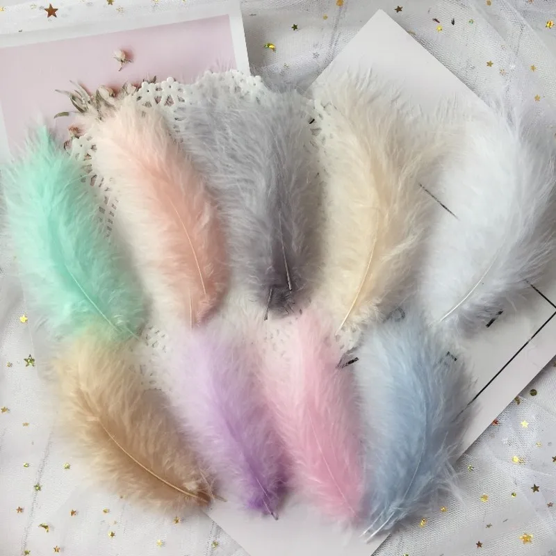 Marabou Turkey Feathers DIY Wedding Clothes Decoration Jewelry Making Sewing Accessory Natural Plumes for Crafts 10-15CM