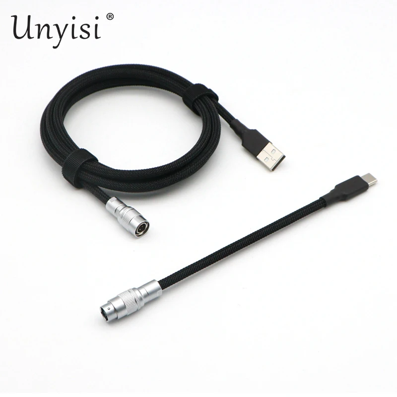 Paracord und PET-Doppelhülsen-USB-A-zu-USB-C-Typ-C-Kabel für mechanische Tastatur mit YC8-Flieger.