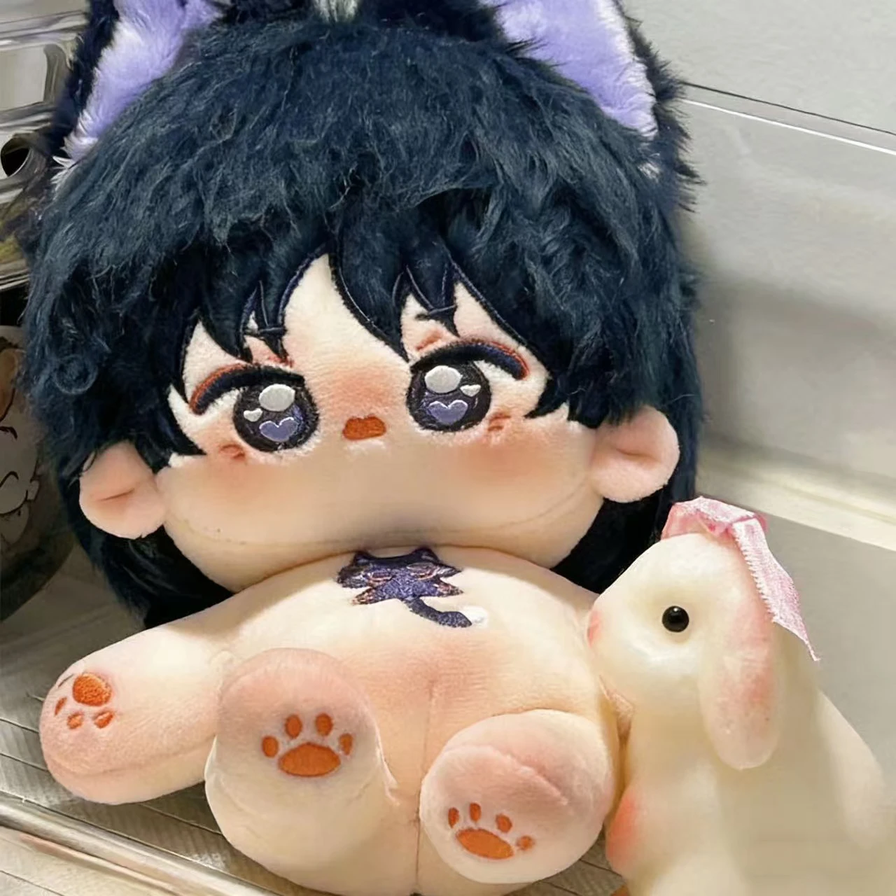 20cm Anime Genshin Impact Scaramouche Wanderer Plushie Stuffed Dress-up Plush Doll Body Toy Collectible Figure Birthday Gift - view 2