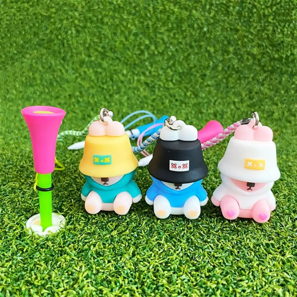 

Plastic Cartoon Golf Rubber Tees Replacement Ball Holder Fisherman's Bear Golf Tee Recyclable Improve Accuracy