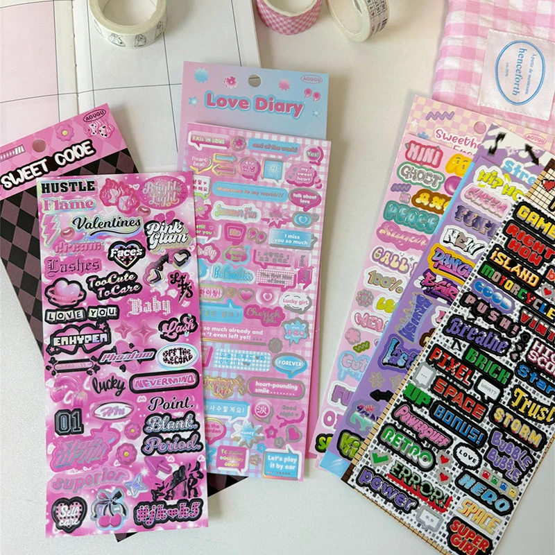 

Милые наклейки с персонажами и паролем, украшения для скрапбукинга, альбом «сделай сам», дневник, журнал, Фотокарта, милая наклейка на кожу