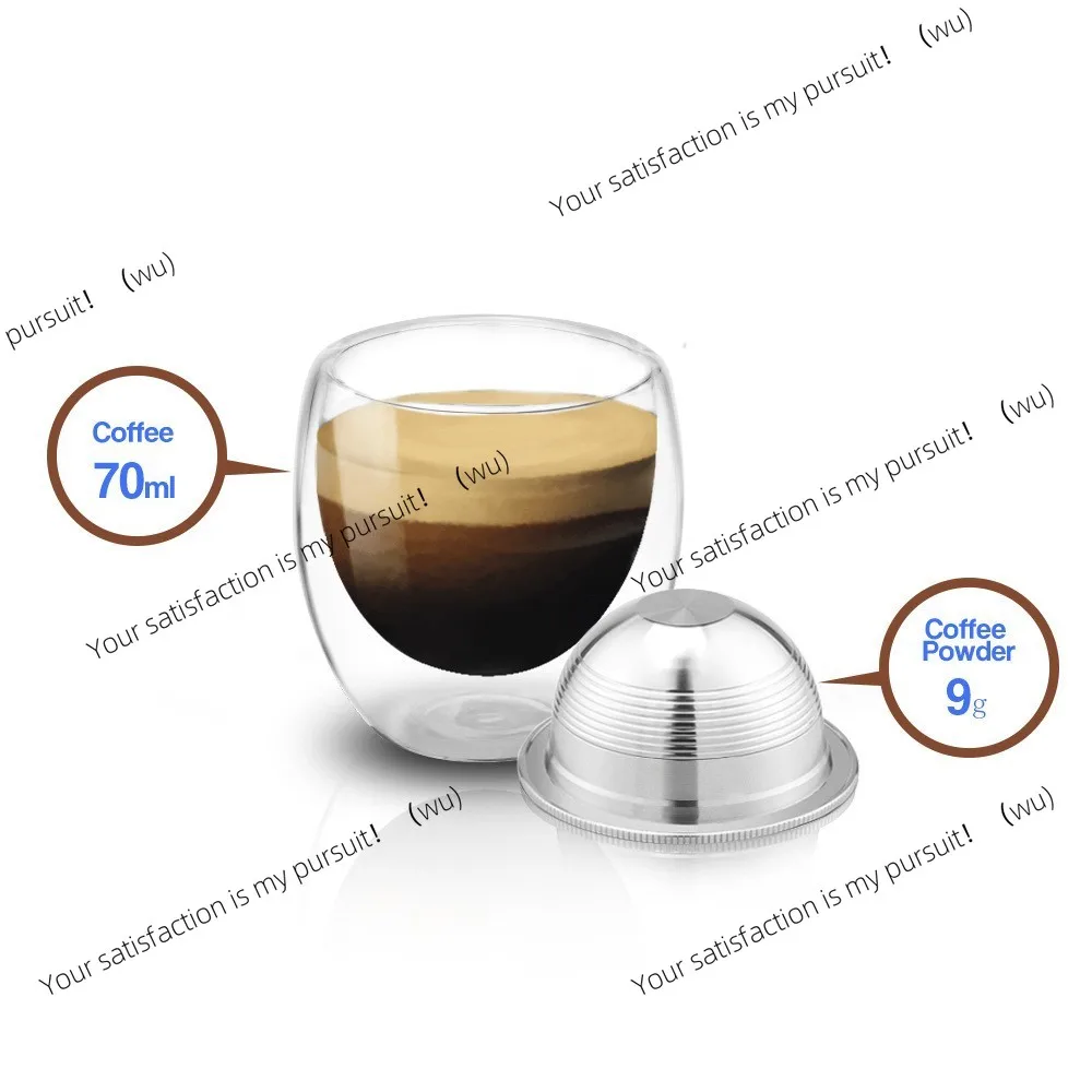 نماذج متوافقة vertuo بالإضافة إلى كبسولة القهوة المصنوعة من الفولاذ المقاوم للصدأ، غلاف نسبرسو بفلتر نصف كروي