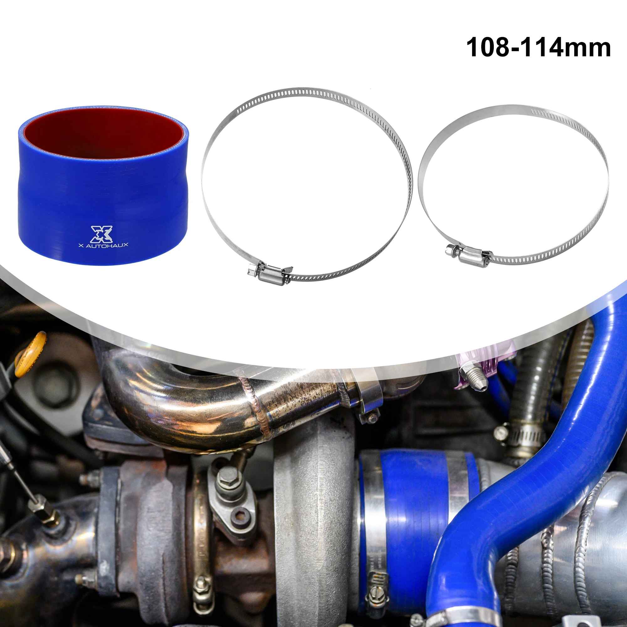 X Autohaux 70-80mm 70-89mm 76-80mm 76-83mm 102-108mm 108-114mm ID Car Straight Silicone Reducer Hose Silicone Hose Intake Pipe