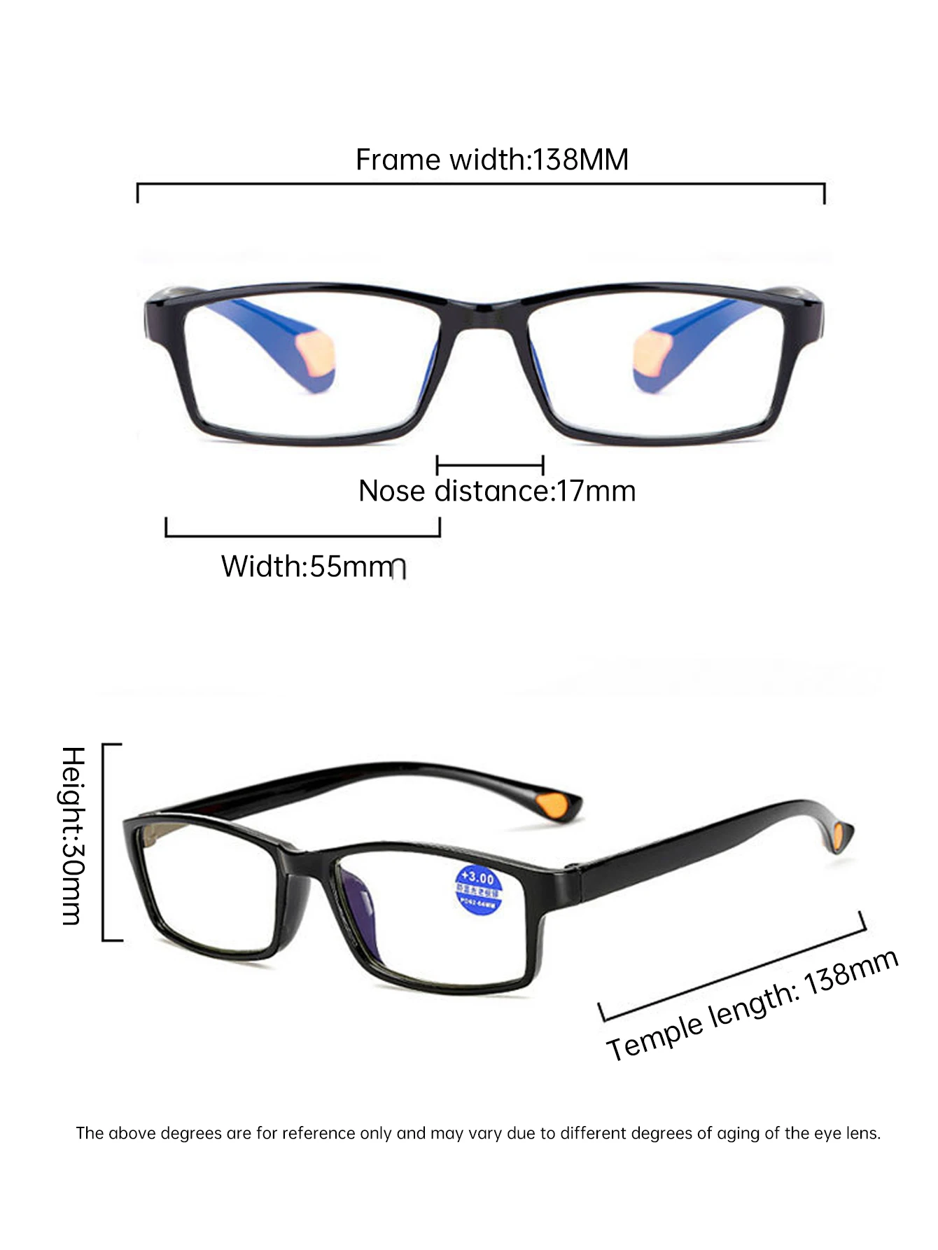 1PC Lesebrille +1,0~+4,0 Leichte Anti-Blaulicht-Brille – Detail 5