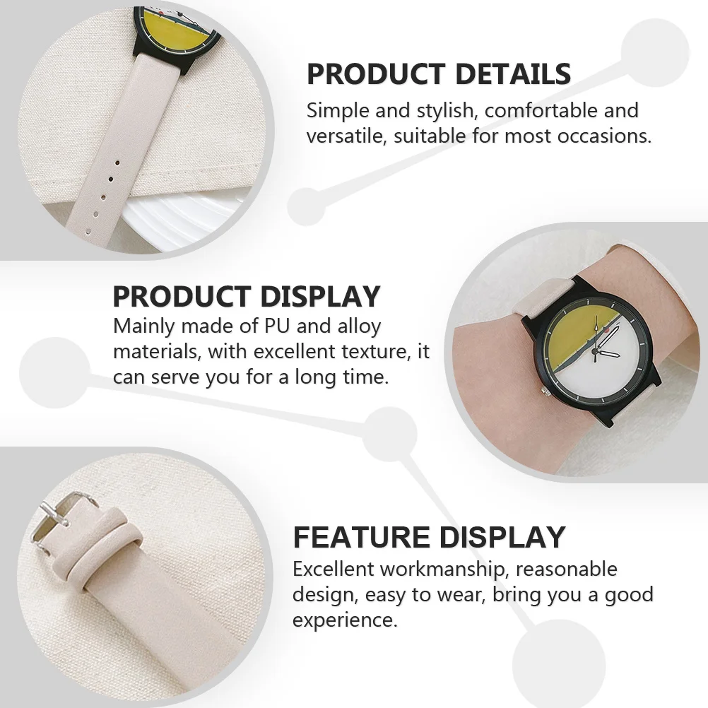 Quartz Wrist Watch for Lovers Simple Stylish Comfortable Versatile Suitable Most Occasions PU Alloy Materials Excellent Texture