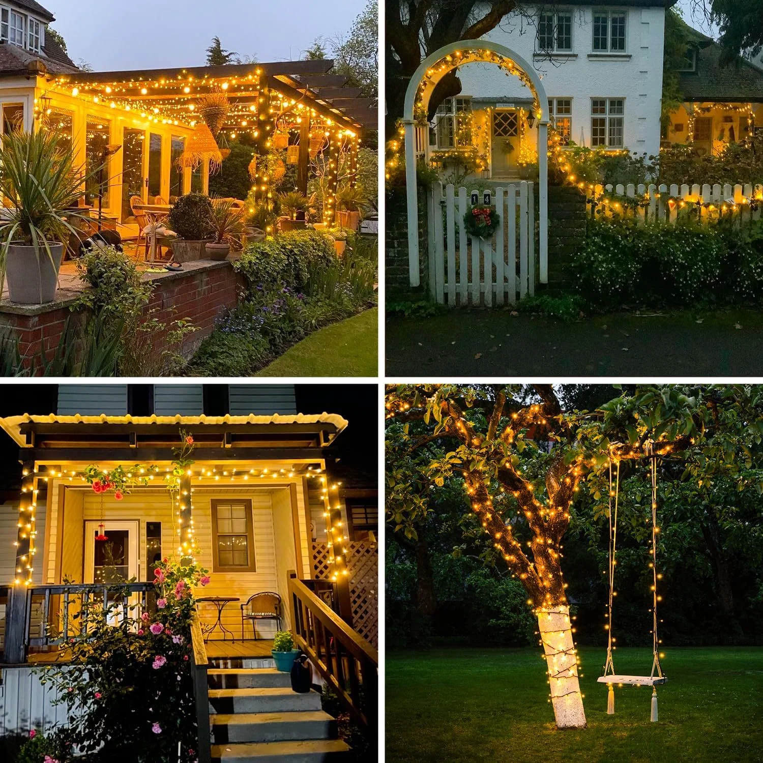 سلسلة ضوء الشمس الجنية في الهواء الطلق حديقة مصباح مقاوم للماء 2025 عيد الميلاد جارلاند عيد الميلاد عطلة حفلة المنزل هالوين الديكور مصباح #2