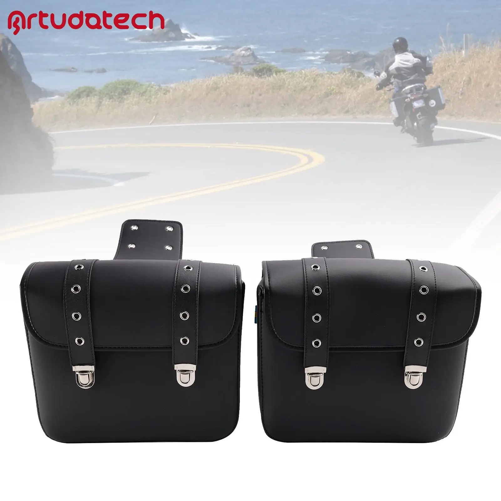 

Side Tail Bag Saddlebag Color Matching Luggage Black 20L for Scooter Motorcycle