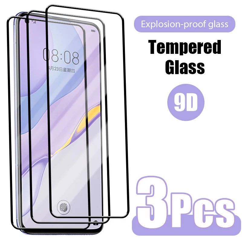 3PCS Full Cover Protective Glass for Huawei P30 P40 P20 Lite Pro Tempered Glass for Huawei Y9a Y9S Mate 30 20 10 Lite Film