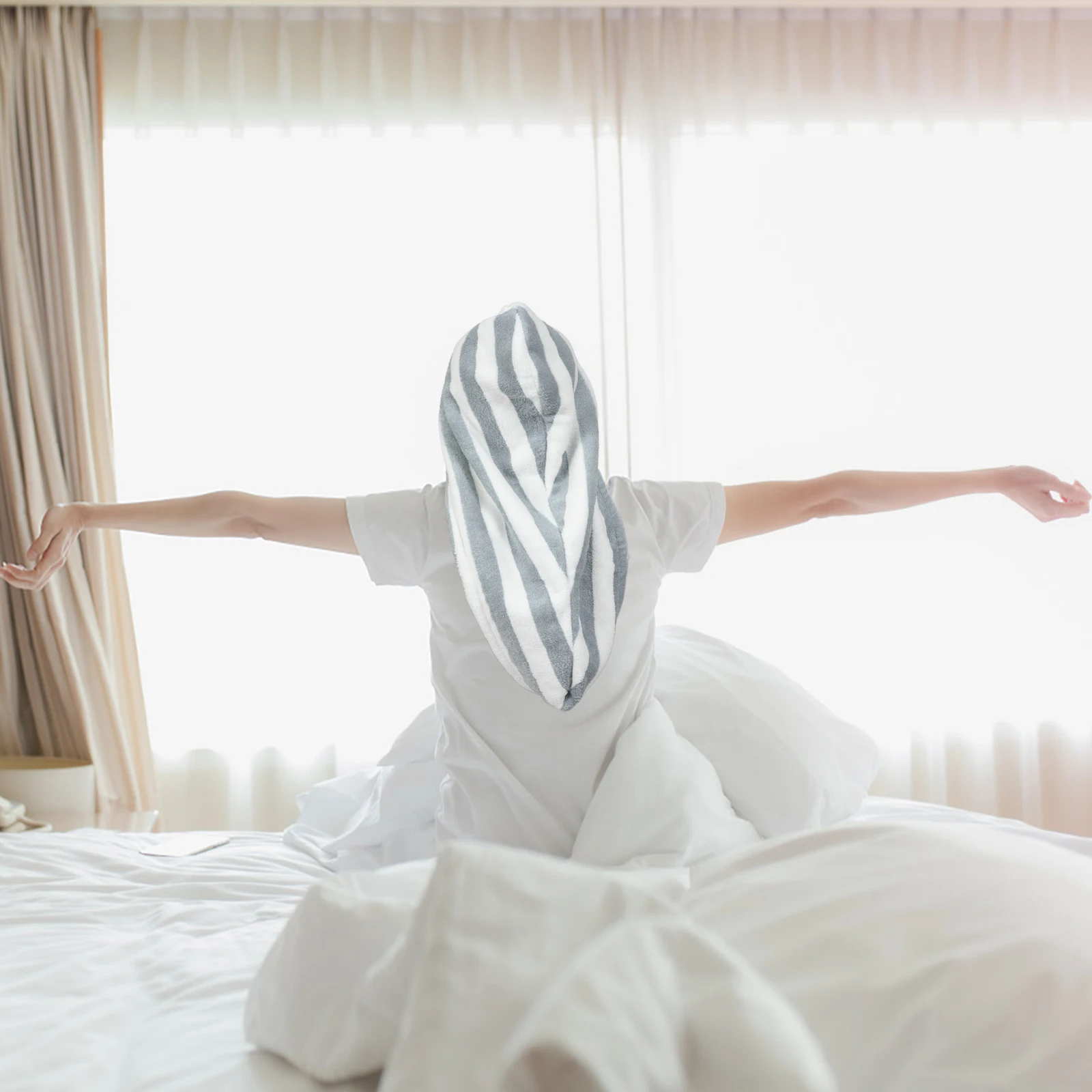 

2Pcs Dry Hair Cap Microfiber Towels Thick Soft Absorbent Fast Drying Shower Bath Caps Household Gym Travel Use